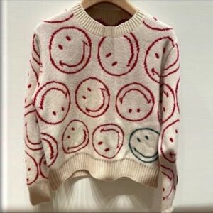 Sandro Smiley Face Patterned Sweater